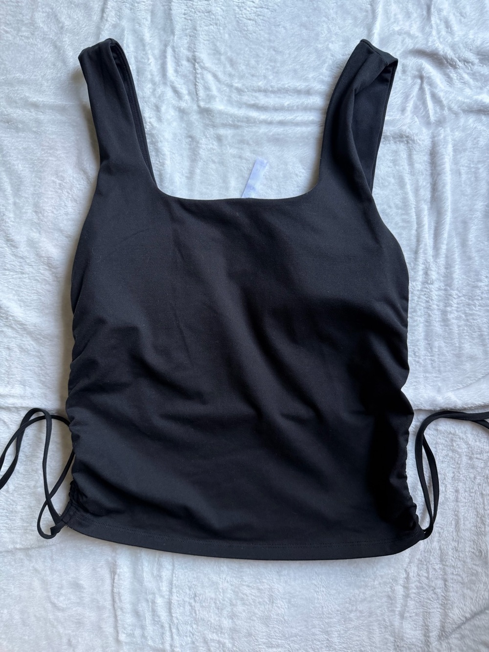 Fabletics Black Square Neck Tank Top